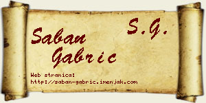 Šaban Gabrić vizit kartica